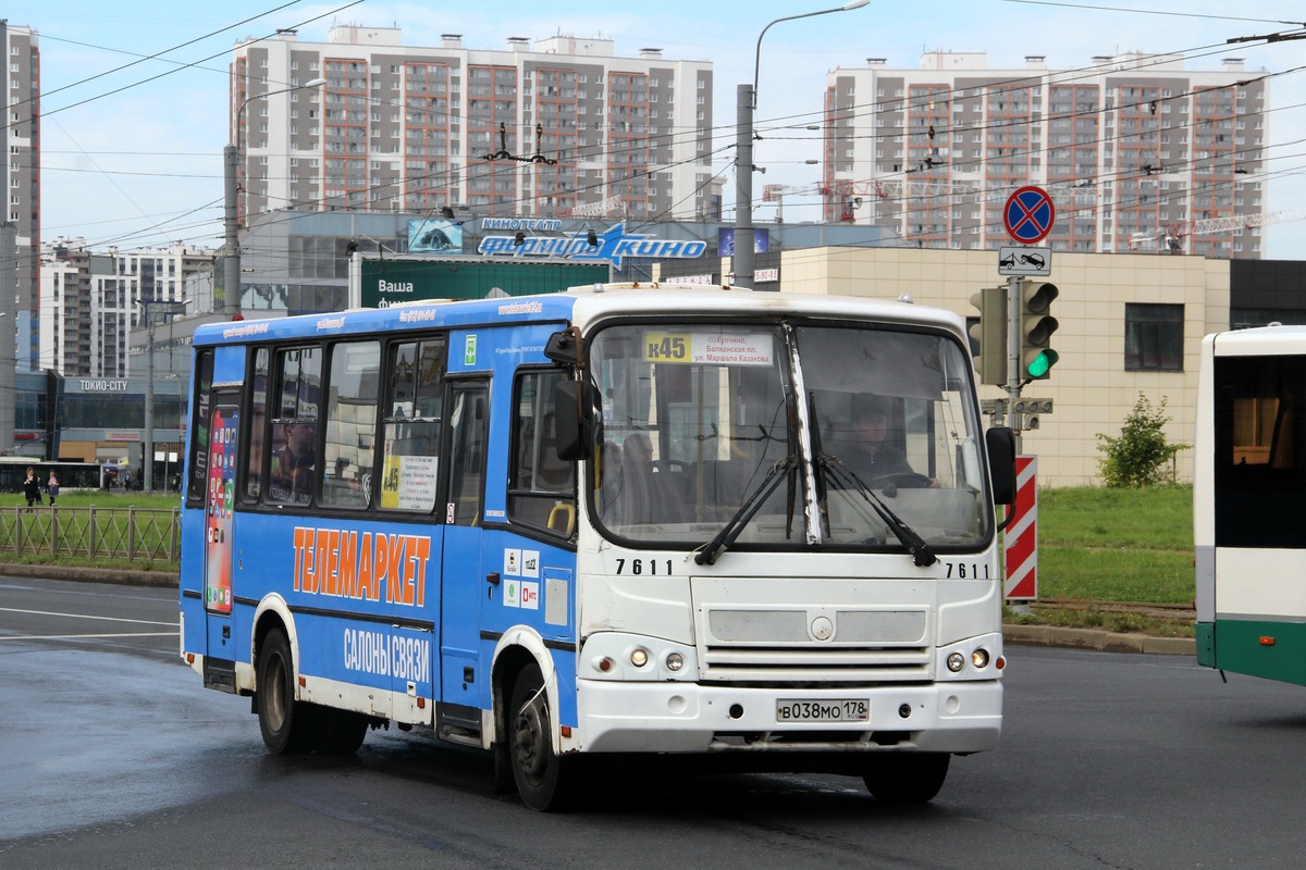 Санкт-Петербург, ПАЗ-320412-05 № 7611