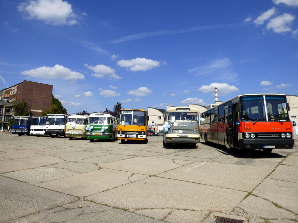 Ungarn, Ikarus  55 Nr. P-01640 20; Ungarn, Ikarus  55.14 Nr. FAROS-1; Ungarn, Ikarus 266.25 Nr. NLZ-628; Ungarn, Ikarus  66.62 Nr. VOL-066; Ungarn, Ikarus 250.72 Nr. RNZ-704; Ungarn — 14. Ikarus Nap, Budapest Mátyásföld (2020)