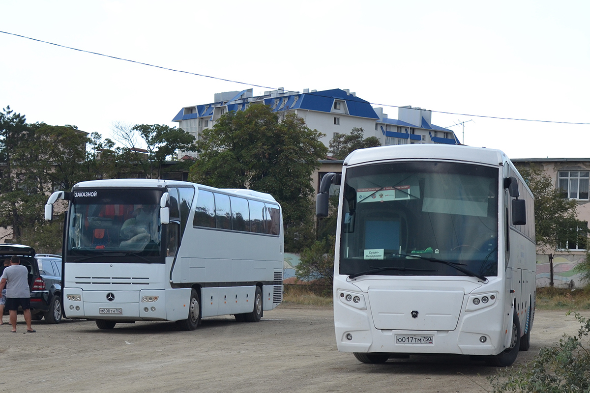 Bashkortostan, Mercedes-Benz O403SHD Nr. М 800 ТН 102; Krasnodar region, LiAZ-5290 (529000) Nr. О 017 ТМ 750; Republic of Crimea — Miscellaneous photos