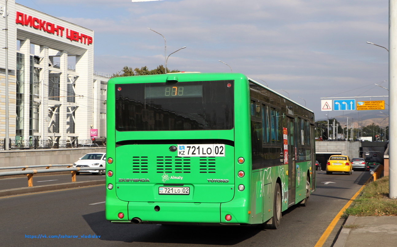 Алматы, Yutong ZK6118HGA № 721 LO 02