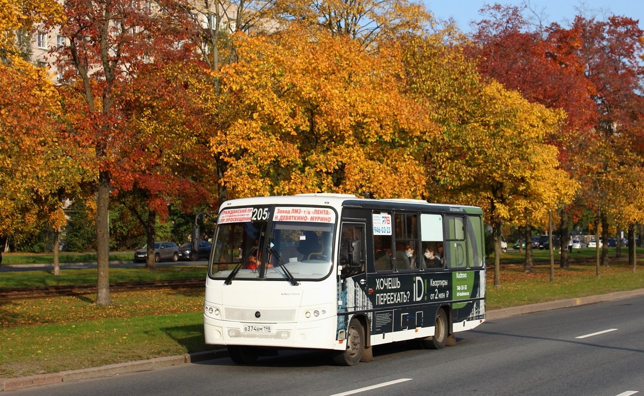 Санкт-Петербург, ПАЗ-320402-05 "Вектор" № В 374 ВМ 198