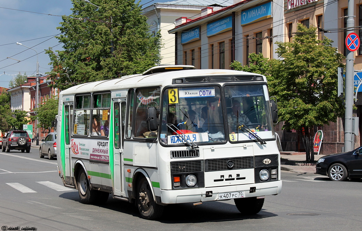 Томская область, ПАЗ-32054 № К 407 РС 70