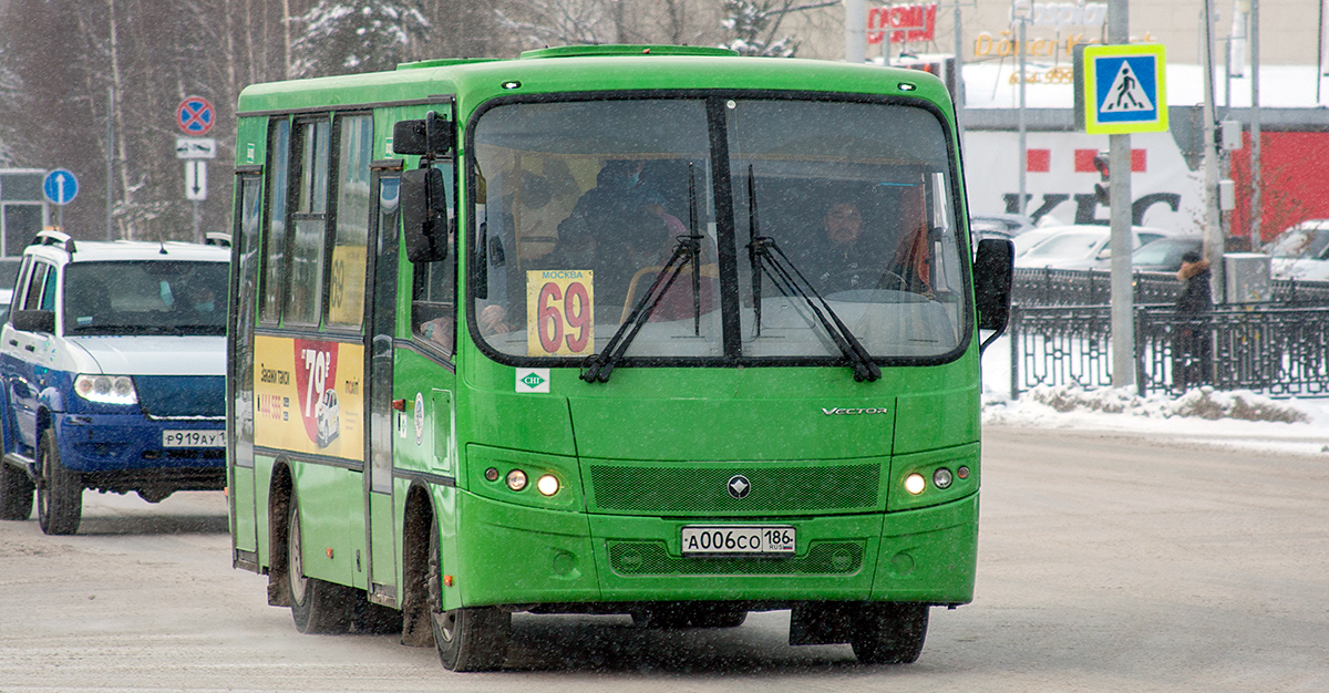 Ханты-Мансийский АО, ПАЗ-320302-22 "Вектор" № А 006 СО 186