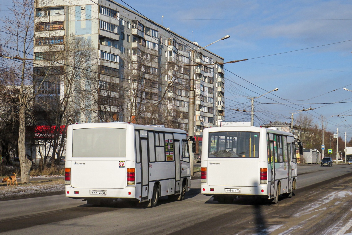 Omsk region, PAZ-320402-05 № Т 173 ХМ 55; Omsk region, PAZ-320402-05 № 6010