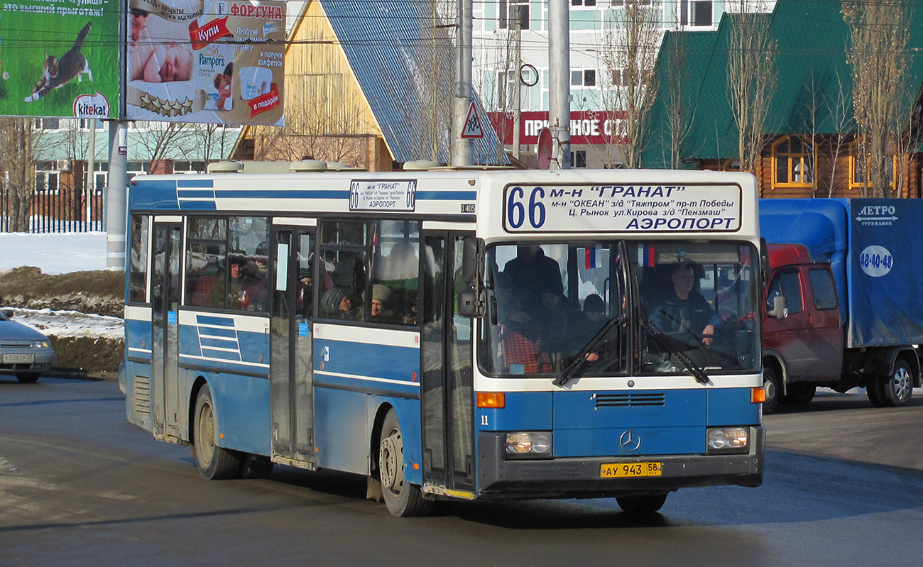 Пензенская область, Mercedes-Benz O405 № АУ 943 58