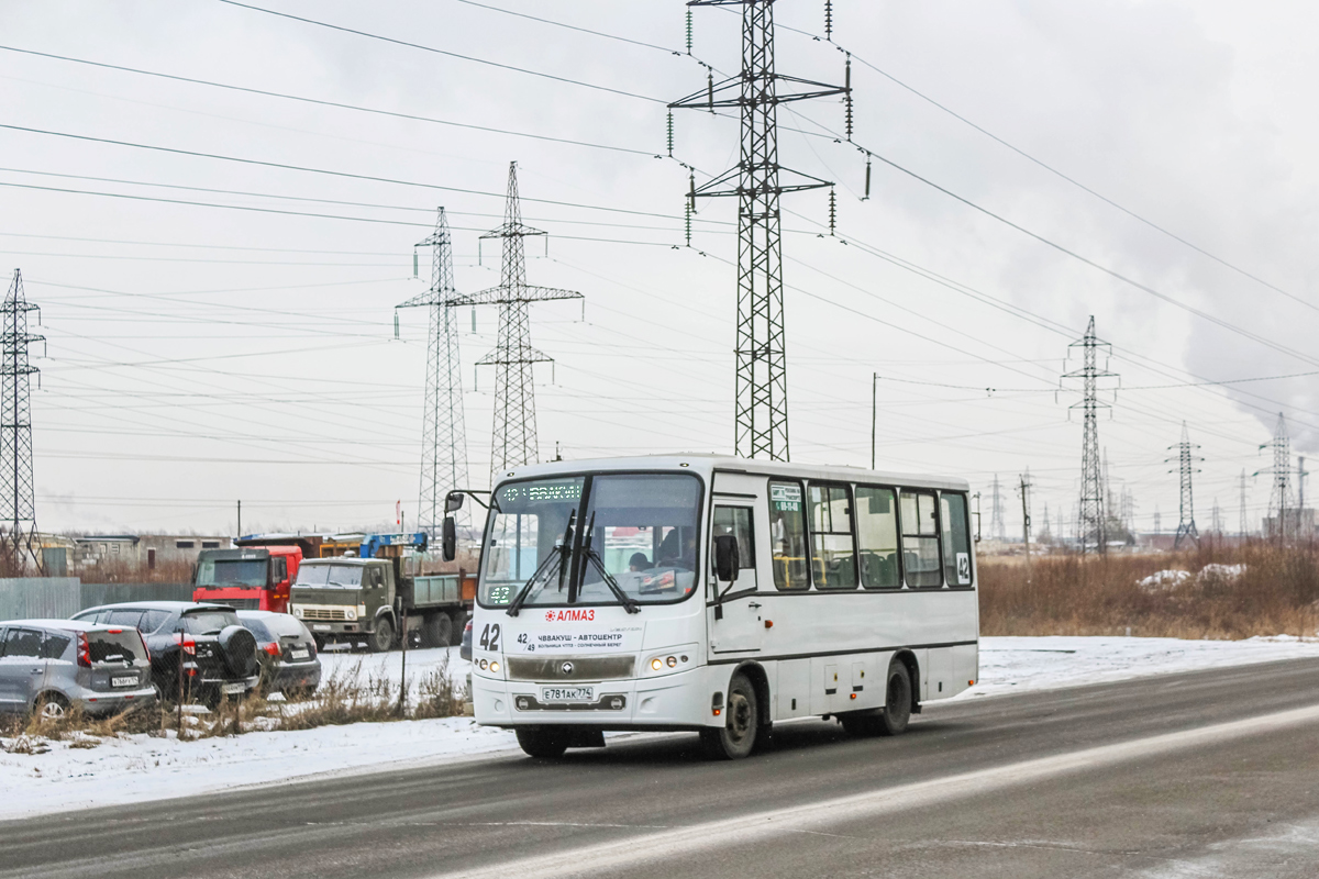 Чэлябінская вобласць, ПАЗ-320402-05 "Вектор" № Е 781 АК 774