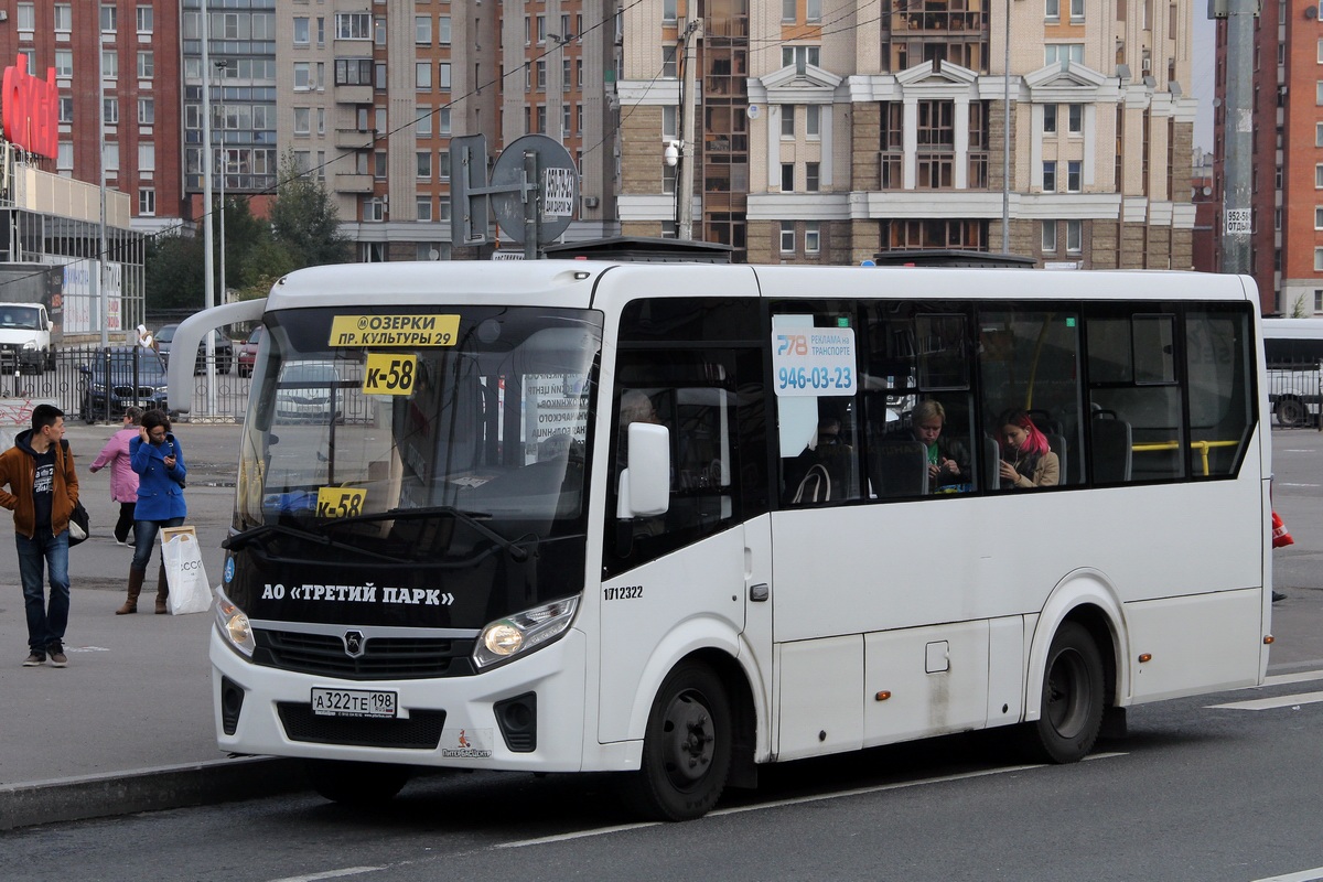 Sankt Peterburgas, PAZ-320435-04 "Vector Next" Nr. А 322 ТЕ 198