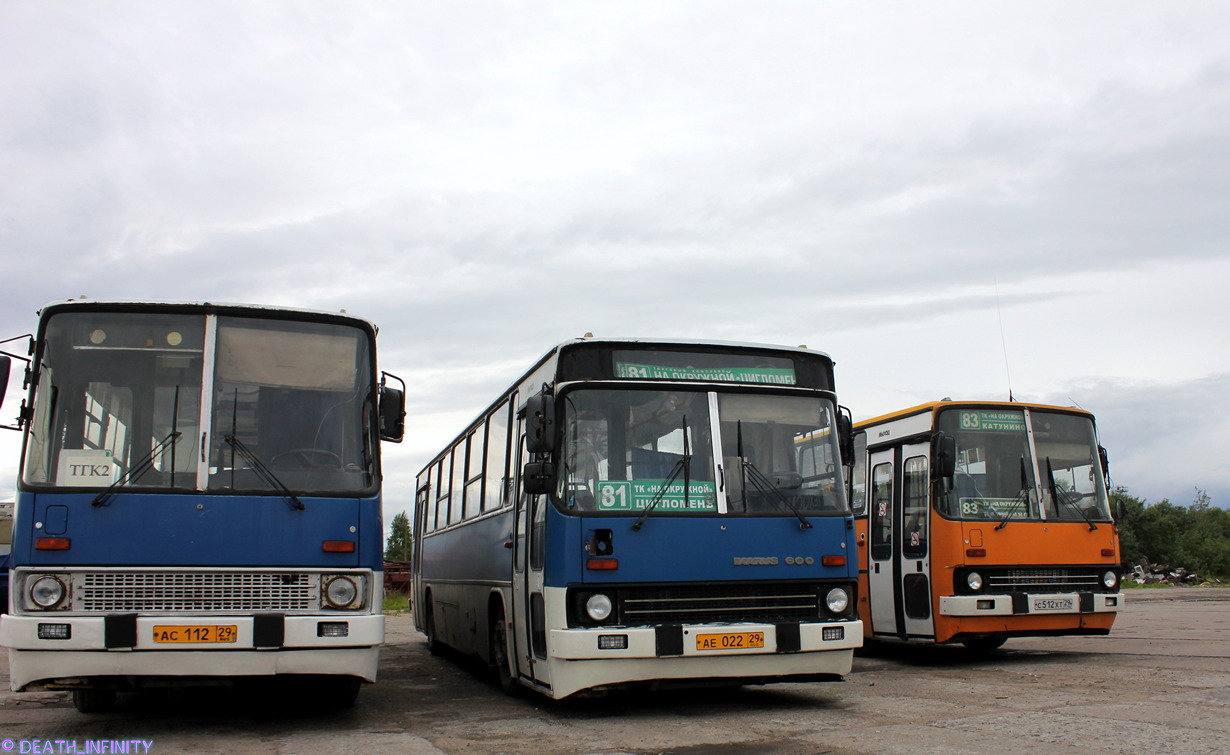 Архангельская вобласць, Ikarus 260.51F № АС 112 29; Архангельская вобласць, Ikarus 263.10 № АЕ 022 29