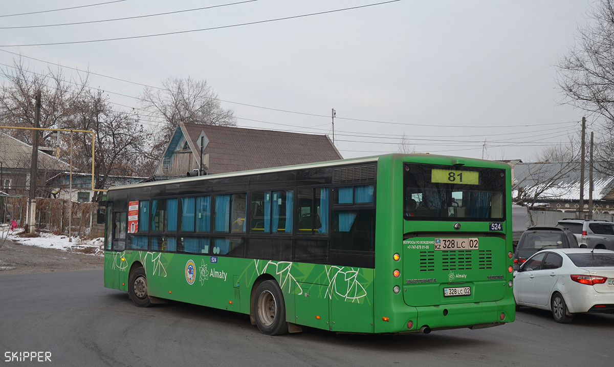 Алматы, Yutong ZK6118HGA № 524