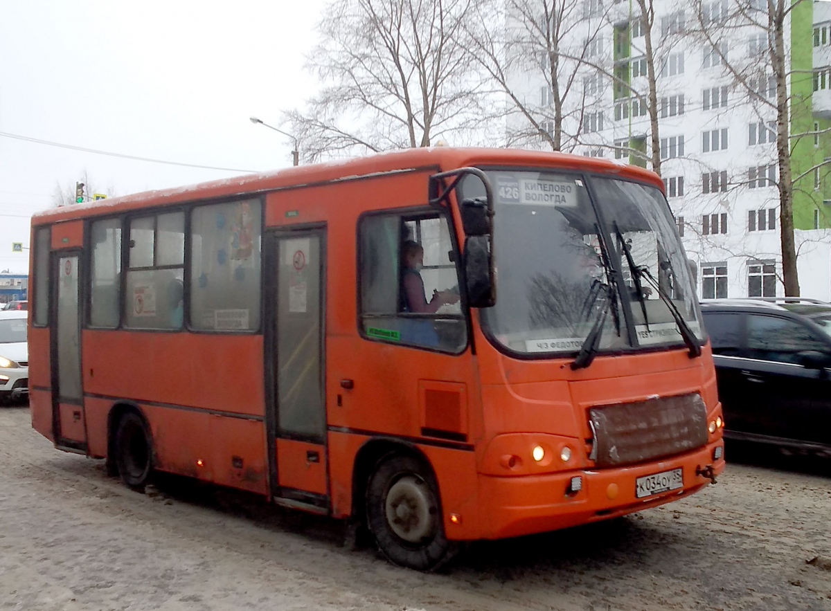 Вологодская область, ПАЗ-320402-05 № К 034 ОУ 35