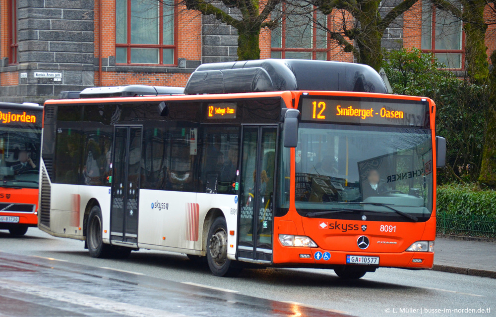 Норвегия, Mercedes-Benz O530 Citaro facelift CNG № 8091