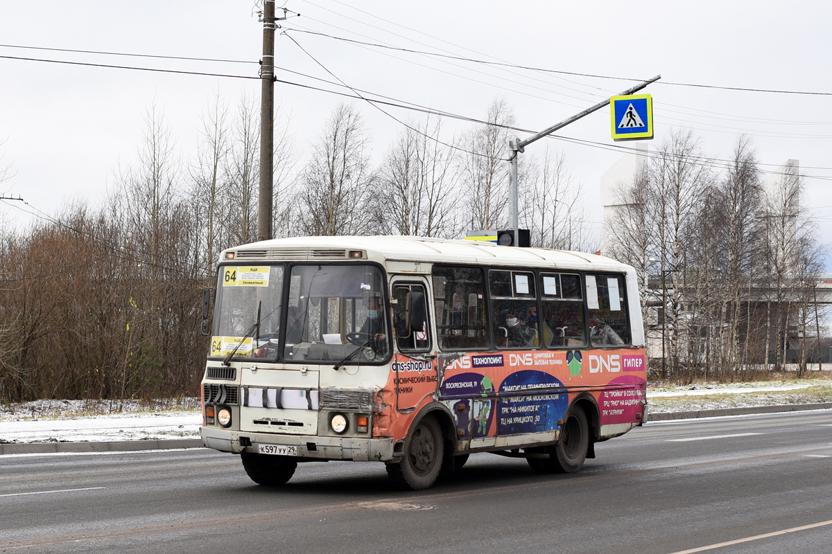 Архангельская область, ПАЗ-32054 № К 597 УУ 29