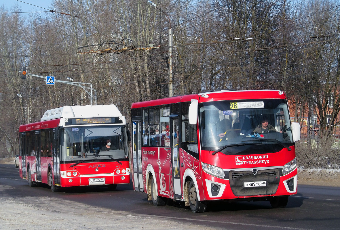 Калужская область, ЛиАЗ-5292.67 (CNG) № О 595 ТХ 40; Калужская область, ПАЗ-320435-04 "Vector Next" № О 889 ТО 40